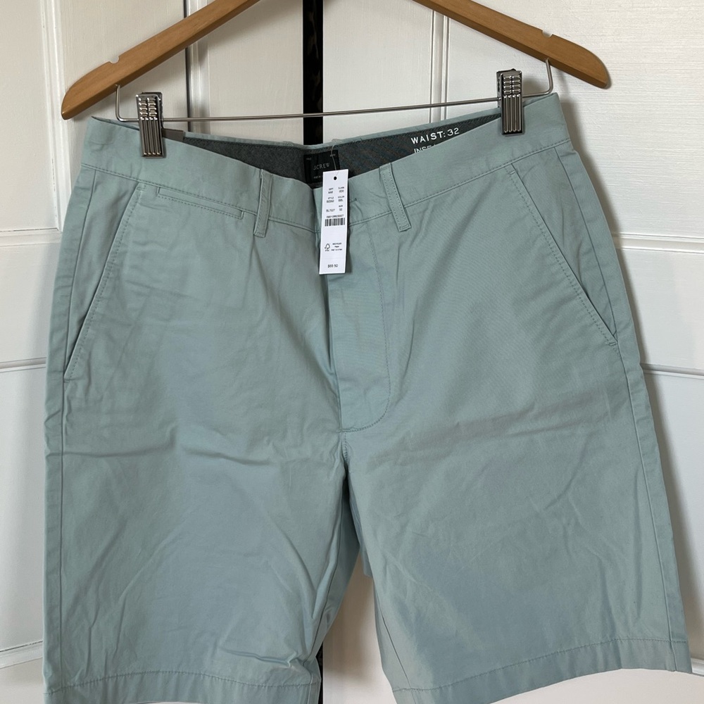 J. Crew Men's Mint Green Flat Front Shorts